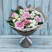 Букет цветов из:  Герберы, Альстромерии и Хризантемы в Миассе