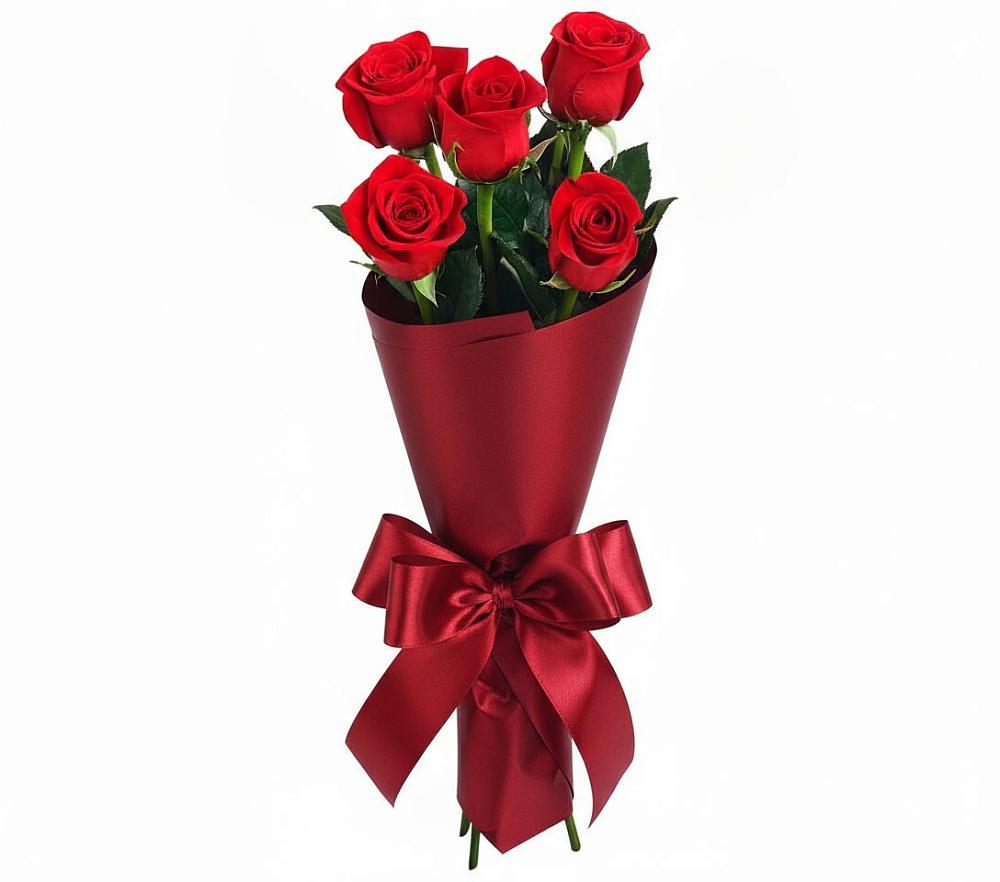 Букет 5 Красных роз Эдлесс Лав в Миассе