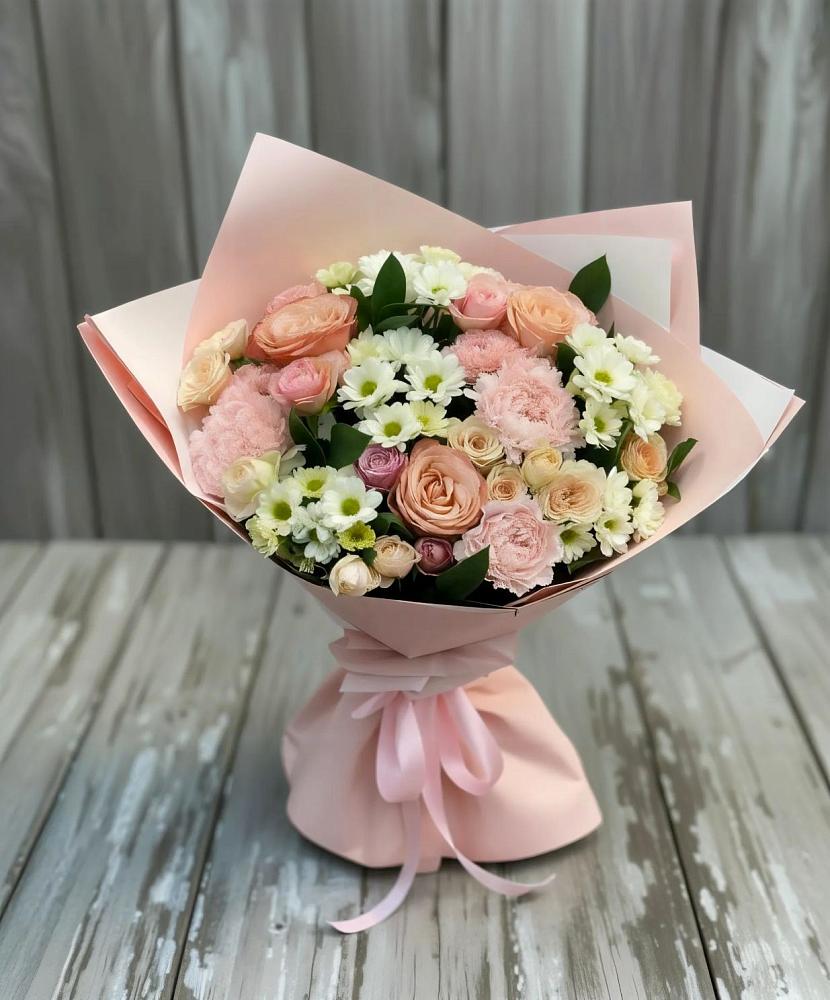 Букет цветов из: Гвоздики, Розы и Хризантемы в Миассе