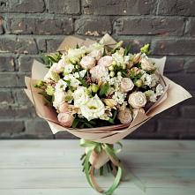 Букет цветов из:  Альстромерии, Розы и Хризантемы #REPLACE_PRED# Миассе