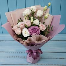 Букет цветов из:  Розы и Лизиантусы в Миассе