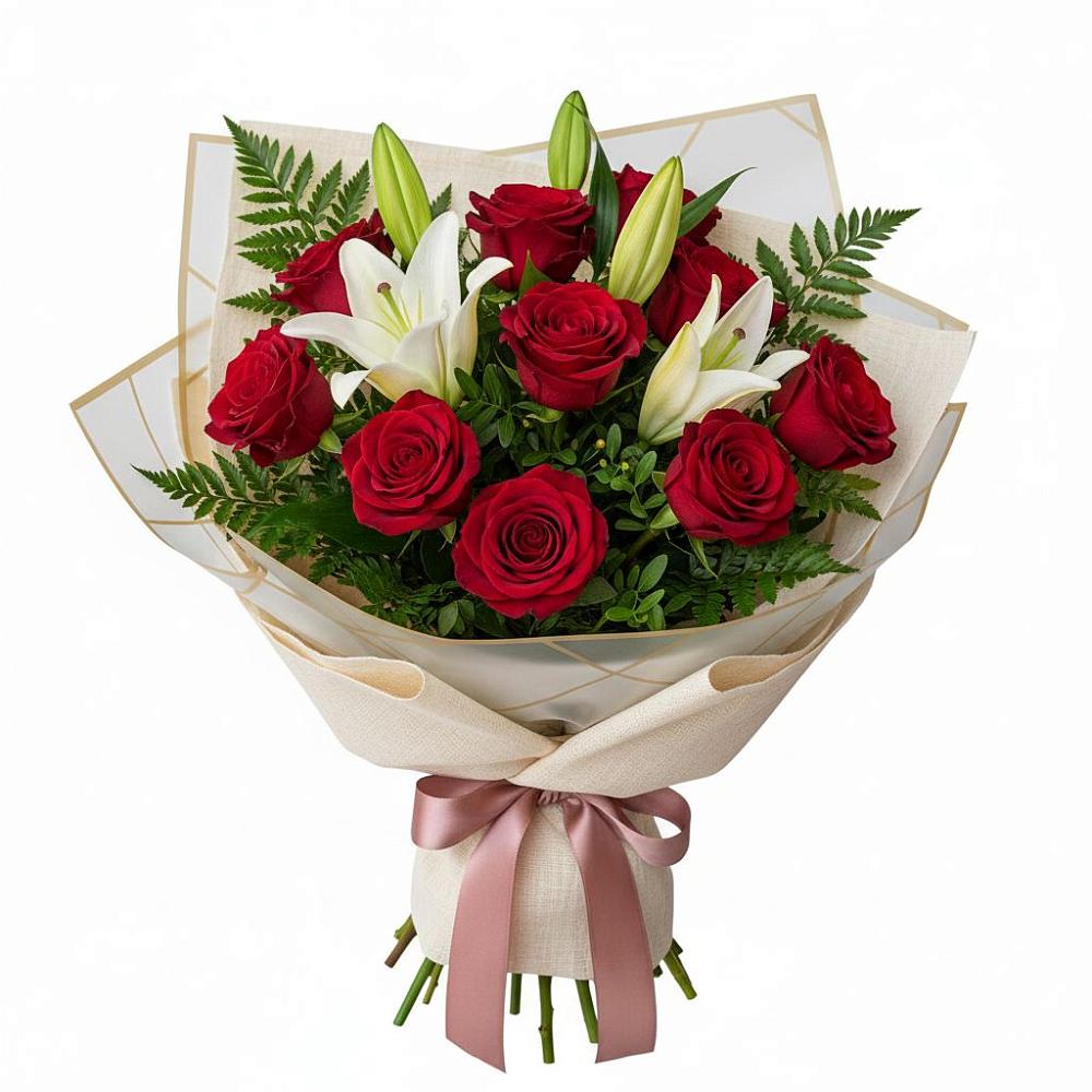 Букет цветов из: Лилии и Розы в Миассе