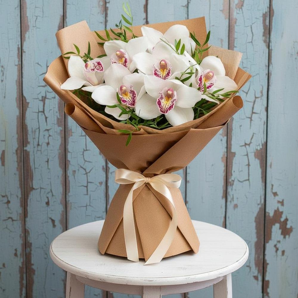 Букет цветов из: Орхидеи и Розы в Миассе