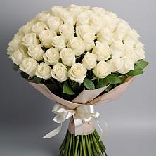 Букет 101 беля роза Белоснежка в Миассе