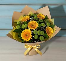 Букет цветов из:  Герберы и Хризантемы #REPLACE_PRED# Миассе