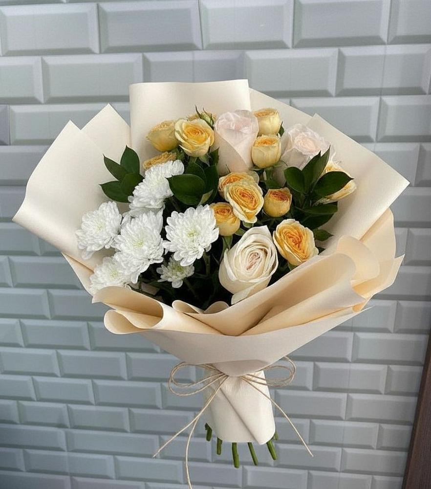 Букет цветов из: Розы и Хризантемы в Миассе