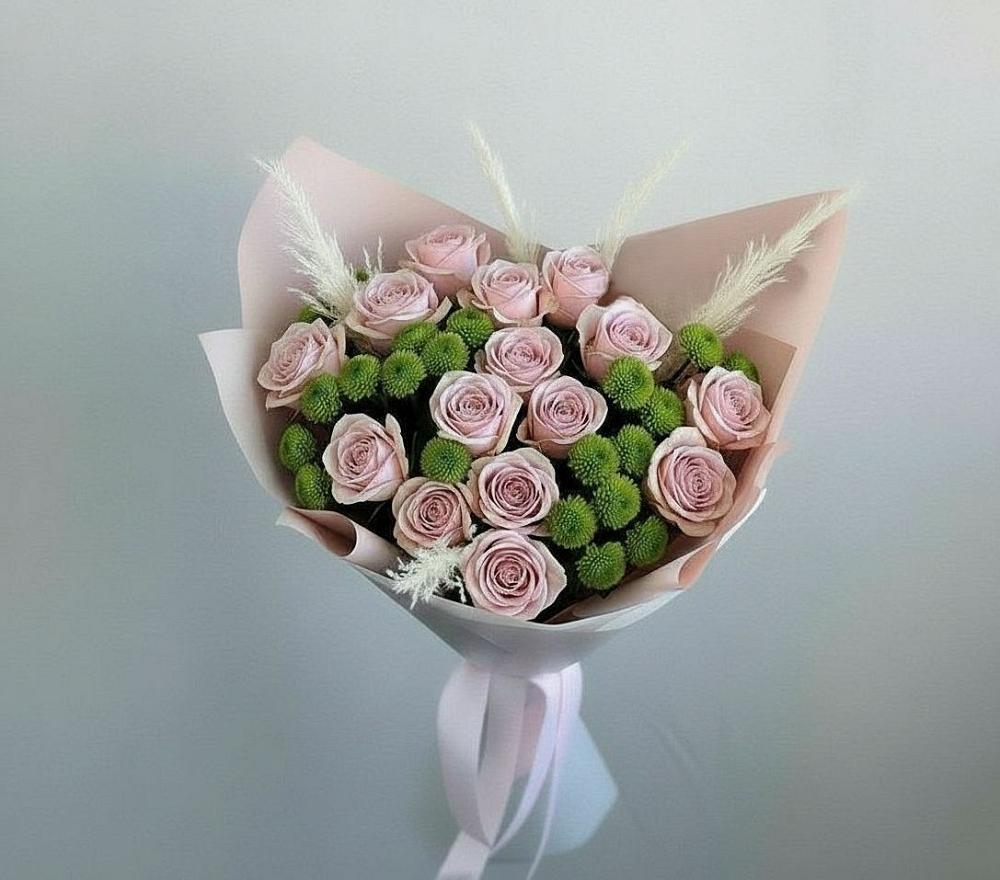 Букет цветов из: Розы и Хризантемы в Миассе